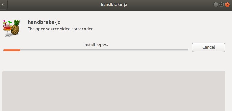 HandBrake is being installed